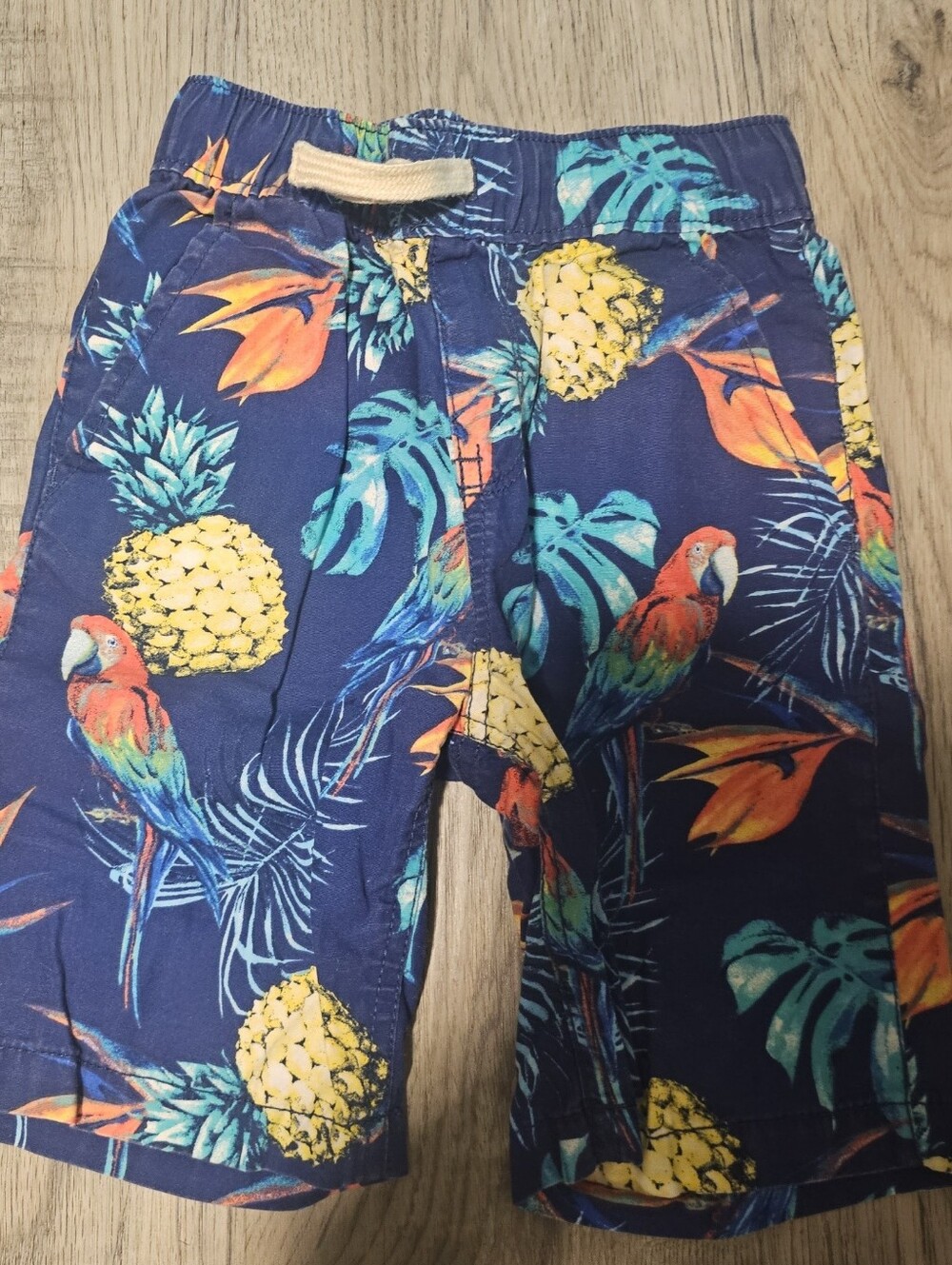 The Children's Place Navy Pineapple & Parrot Print Shorts